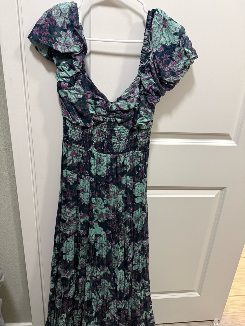 Free People Floral Maxi Dress in Teal and Purple